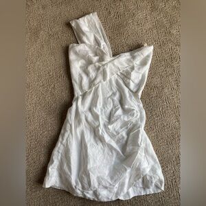 Just Bee Queen JBQ Solange Romper Linen Ecru White One-Shoulder